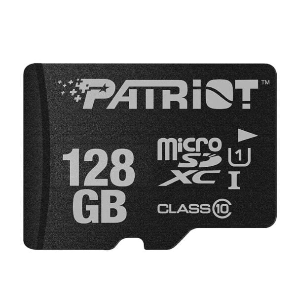 Capture and store videos at high speed on your digital camcorders and mid-range cameras with the Patriot LX Class 10 128GB Micro SDHC Flash Memory Card. It features 128GB of storage