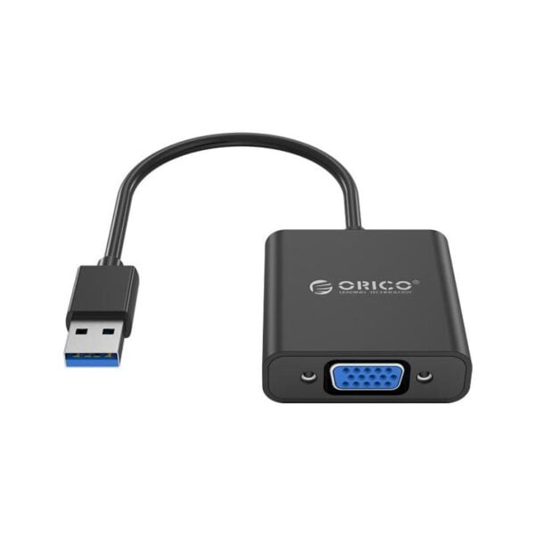 Enhance the visual experience on your notebook for work or play with the Orico USB3.0 to VGA Adapter. It can easily cast a screen from your laptop's USB3.0 connector to a VGA compatible display up to 1080P.