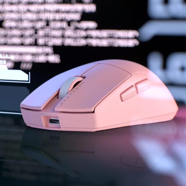 REDRAGON M916 PRO 1K 3-Mode Wireless Gaming Mouse - Pink - Image 4