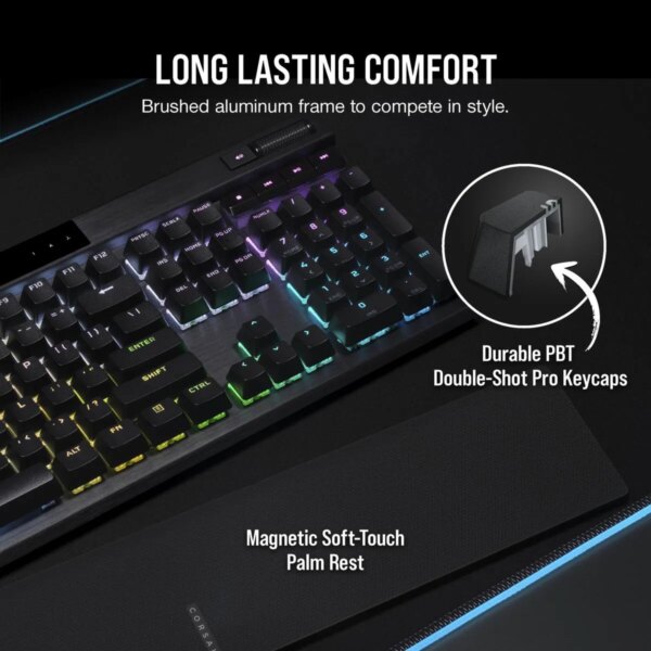 Corsair K70 PRO RGB Optical-Mechanical Gaming Keyboard - Corsair OPX switches - Black - Image 13
