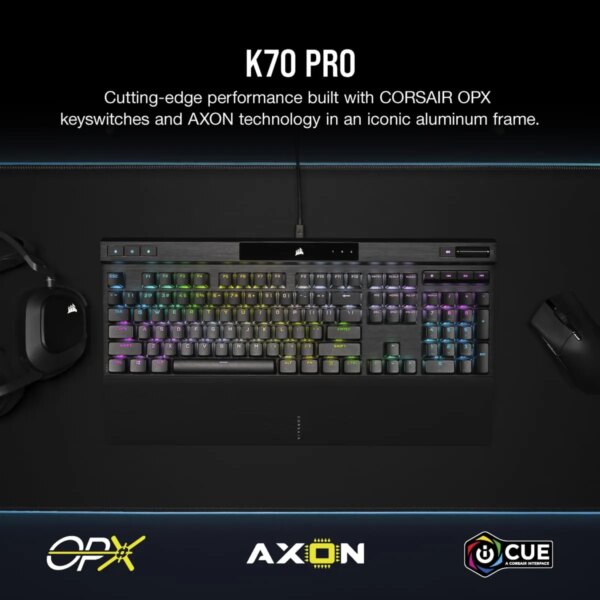 Corsair K70 PRO RGB Optical-Mechanical Gaming Keyboard - Corsair OPX switches - Black - Image 6