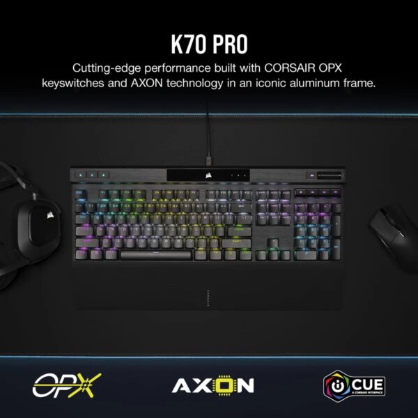 Corsair K70 PRO RGB Optical-Mechanical Gaming Keyboard - Corsair OPX switches - Black - Image 47