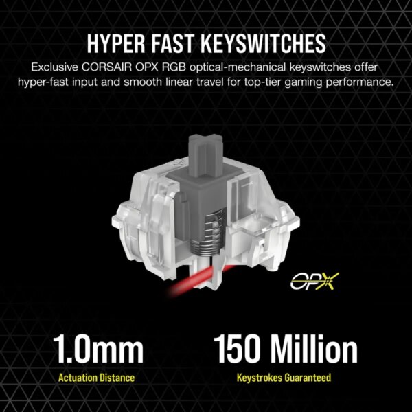 Corsair K70 PRO RGB Optical-Mechanical Gaming Keyboard - Corsair OPX switches - Black - Image 20