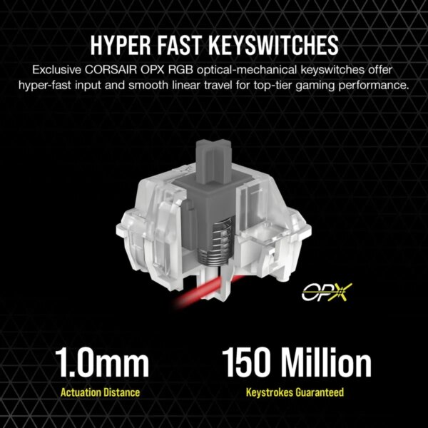 Corsair K70 PRO RGB Optical-Mechanical Gaming Keyboard - Corsair OPX switches - Black - Image 34