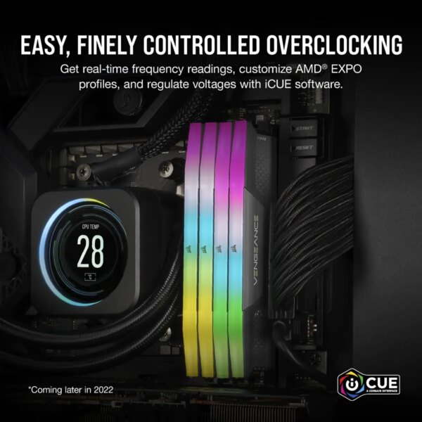 Corsair VENGEANCE RGB DDR5 32GB (2 x 16GB) DDR5 5200 CL40-40-40-77 1.25V Intel XMP & AMD EXPO - GREY. - Image 17