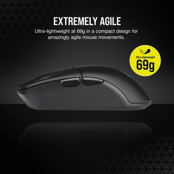 Corsair KATAR ELITE Wireless Ultra-Light Gaming Mouse; 26000 DPI; Black.