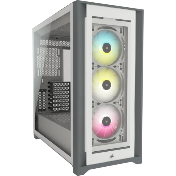 5000X RGB White Tempered Glass Mid-Tower; 2x 3.5'' |  4x 2.5'' Drive Bays; Up to 360mm Radiator compatible; 3x 120mm fan incl - Image 32