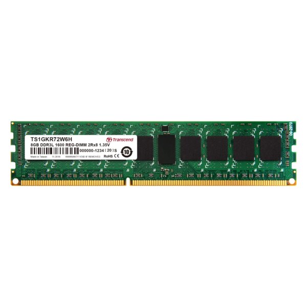 TRANSCEND 8GB DDR3-1600 LOW VOLTAGE REG DIMM (2Rx8) CL 11