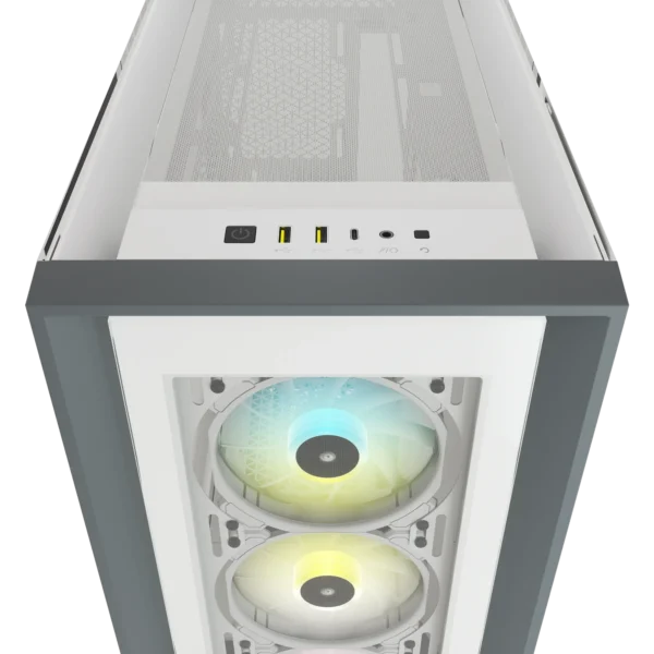 5000X RGB White Tempered Glass Mid-Tower; 2x 3.5'' |  4x 2.5'' Drive Bays; Up to 360mm Radiator compatible; 3x 120mm fan incl - Image 3