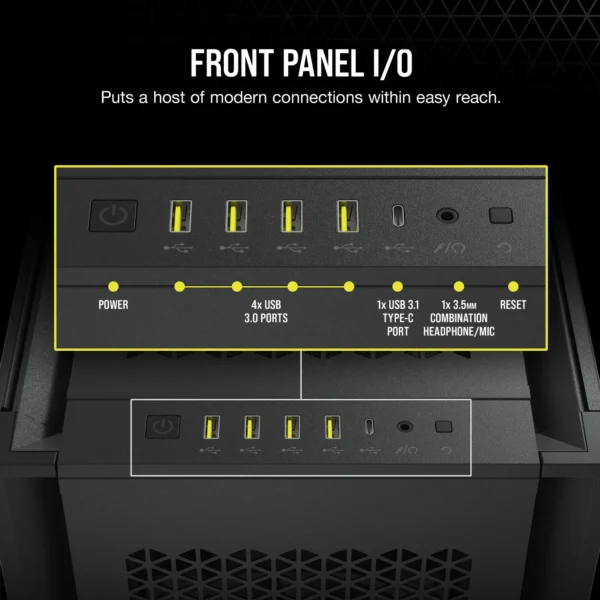 7000D Airflow Black Tempered Glass Mid-Tower; 6x 3.5'' |  4x 2.5'' Drive Bays ; 480mm Radiator Compatible; 3x140mm fan incl - Image 12