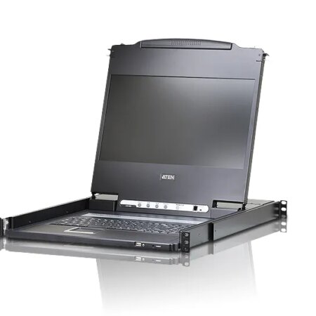 17'' wide Screen Full HD LCD console support USB DVI; HDMI; VGA W/(US99KB/USKB/SPKB)/W/(US/EU) CORD/(LONG RACK) ATEN TECH