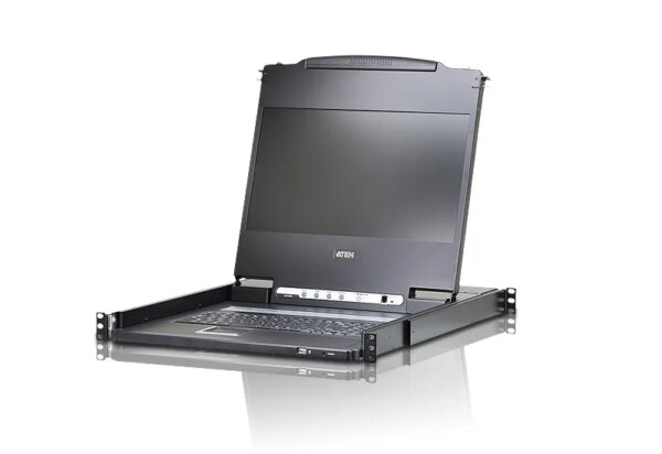 17'' wide Screen Full HD LCD console support USB DVI; HDMI; VGA W/(US99KB/USKB/SPKB)/W/(US/EU) CORD/(LONG RACK) ATEN TECH