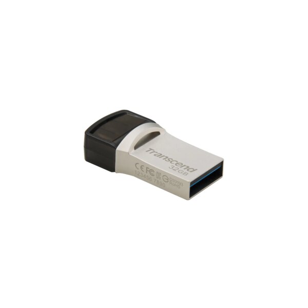 TRANSCEND 64GB JETFLASH 890 USB-C & USB 3.1 OTG FLASH DRIVE - SILVER