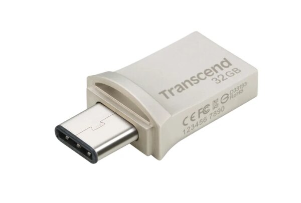 TRANSCEND 32GB JETFLASH 890 USB-C & USB 3.1 OTG FLASH DRIVE - SILVER - Image 3