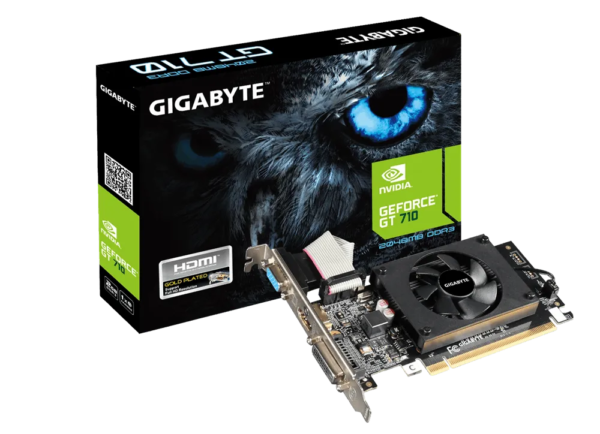 GIGABYTE Graphics nVidia GeForce® GT 710 2GB GDDR3 64Bit . 1x Dual-Link DVI-D; 1x HDMI; 1x VGA; Low Profile - Image 7