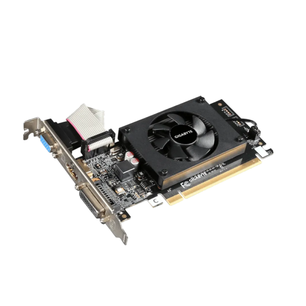 GIGABYTE Graphics nVidia GeForce® GT 710 2GB GDDR3 64Bit . 1x Dual-Link DVI-D; 1x HDMI; 1x VGA; Low Profile - Image 3