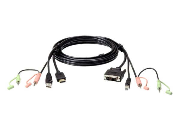 ATEN 1.8m USB HDMI to DVI-D KVM cable with Audio