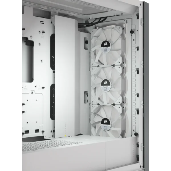 5000X RGB White Tempered Glass Mid-Tower; 2x 3.5'' |  4x 2.5'' Drive Bays; Up to 360mm Radiator compatible; 3x 120mm fan incl - Image 5