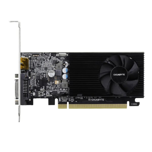 GIGABYTE nVidia GeForce GT 1030 - 2GB GDDR4; 64-Bit Memory Bus; PCI Express 2.0; 1x Dual-Link DVI-D; 1x HDMI; Low Profile - Image 2