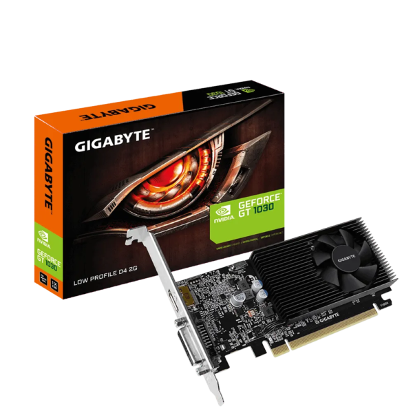 GIGABYTE nVidia GeForce GT 1030 - 2GB GDDR4; 64-Bit Memory Bus; PCI Express 2.0; 1x Dual-Link DVI-D; 1x HDMI; Low Profile