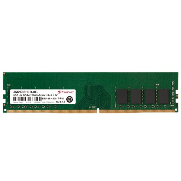 TRANSCEND 8GB DDR4 2666MHS DESKTOP U-DIMM 1Rx8 1Gx8 CL19 1.2V - Image 3