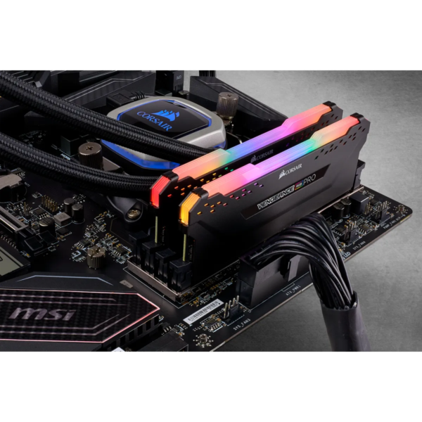 Corsair VENGEANCE® RGB PRO 16GB (2 x 8GB) DDR4 DRAM 3600MHz C18 Memory Kit; 18-22-22-42; 1.35V; Black. - Image 7