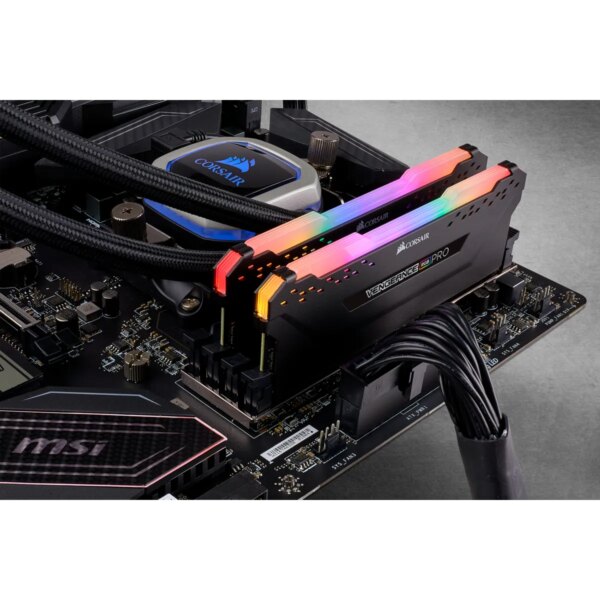 Corsair VENGEANCE® RGB PRO 16GB (2 x 8GB) DDR4 DRAM 3600MHz C18 Memory Kit; 18-22-22-42; 1.35V; Black. - Image 8