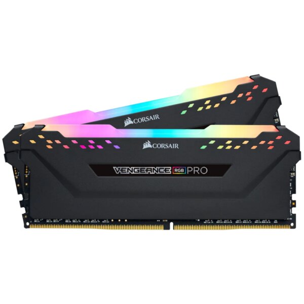 Corsair VENGEANCE® RGB PRO 16GB (2 x 8GB) DDR4 DRAM 3600MHz C18 Memory Kit; 18-22-22-42; 1.35V; Black.