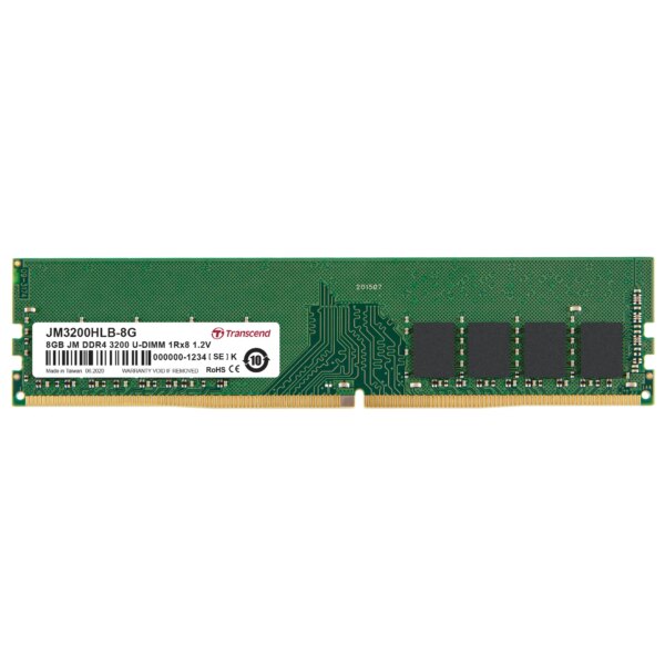 TRANSCEND 8GB DDR4 3200 DESKTOP U-DIMM 1Rx8 1Gx8 CL22 1.2V - Image 3