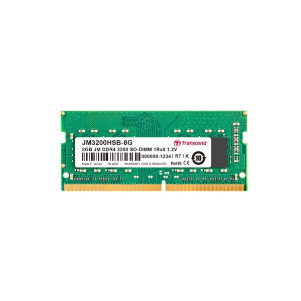 TRANSCEND 8GB DDR4 3200MHZ SO-DIMM 1Rx8 1Gx8 CL22 1.2V - Image 3
