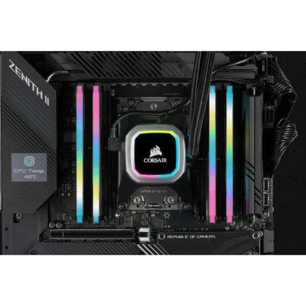 Corsair VENGEANCE® RGB PRO SL 32GB (2 x 16GB) DDR4 DRAM 3200MHz C16 Memory Kit; 18-22-22-42; 1.35; Black - Image 7