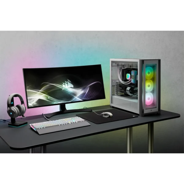 5000X RGB White Tempered Glass Mid-Tower; 2x 3.5'' |  4x 2.5'' Drive Bays; Up to 360mm Radiator compatible; 3x 120mm fan incl - Image 14
