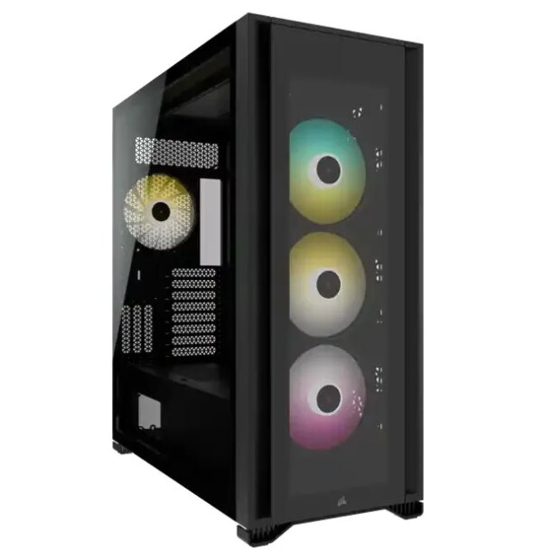 7000X RGB Black Tempered Glass Mid-Tower; 6x 3.5'' |  3x 2.5'' Drive Bays; 480mm Radiator Compatible; 4x 140mm RGB Fans incl - Image 2