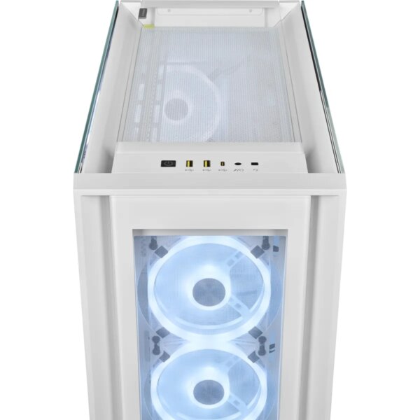 iCUE 5000X RGB QL Edition True White Mid-Tower ATX Case; 2x 3.5'' |  4x 2.5'' Drive Bays; Up to 360mm Radiator compatible. - Image 7