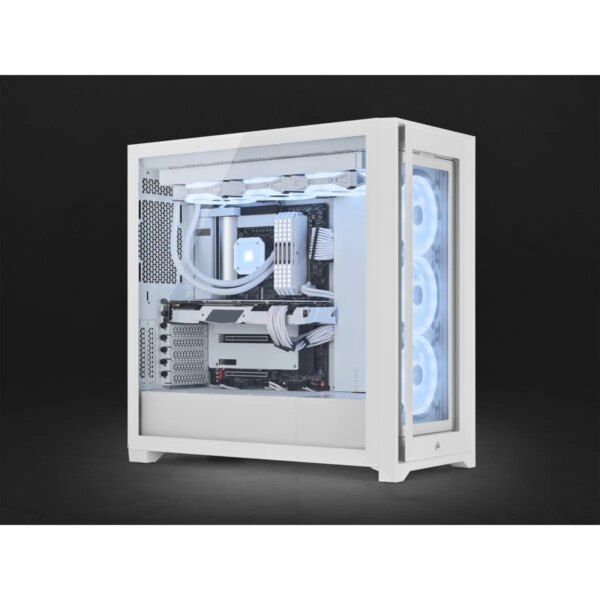 iCUE 5000X RGB QL Edition True White Mid-Tower ATX Case; 2x 3.5'' |  4x 2.5'' Drive Bays; Up to 360mm Radiator compatible. - Image 8