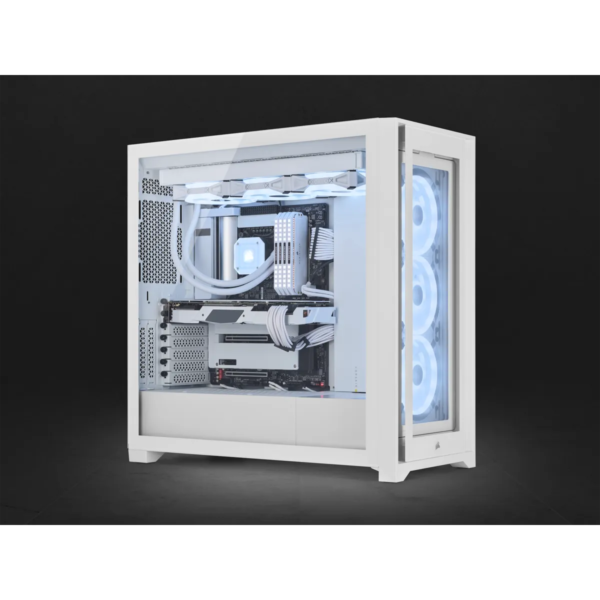 iCUE 5000X RGB QL Edition True White Mid-Tower ATX Case; 2x 3.5'' |  4x 2.5'' Drive Bays; Up to 360mm Radiator compatible. - Image 9