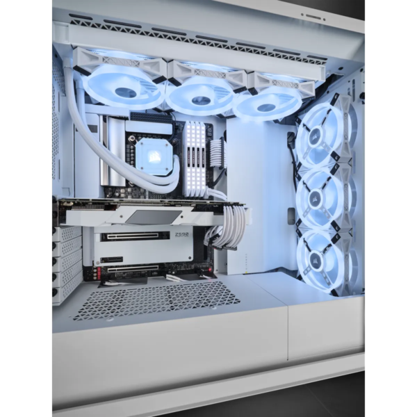 iCUE 5000X RGB QL Edition True White Mid-Tower ATX Case; 2x 3.5'' |  4x 2.5'' Drive Bays; Up to 360mm Radiator compatible. - Image 2