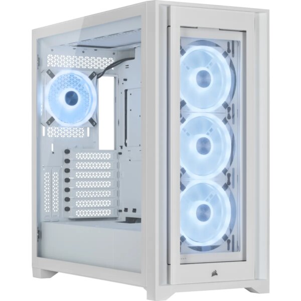 iCUE 5000X RGB QL Edition True White Mid-Tower ATX Case; 2x 3.5'' |  4x 2.5'' Drive Bays; Up to 360mm Radiator compatible. - Image 10