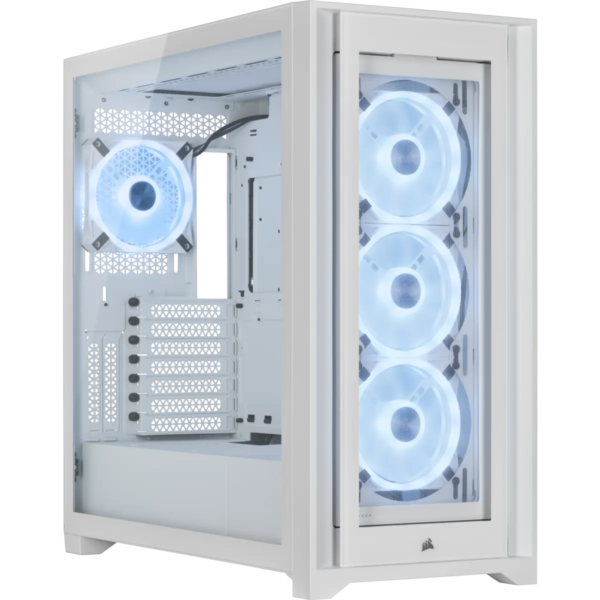 iCUE 5000X RGB QL Edition True White Mid-Tower ATX Case; 2x 3.5'' |  4x 2.5'' Drive Bays; Up to 360mm Radiator compatible. - Image 5