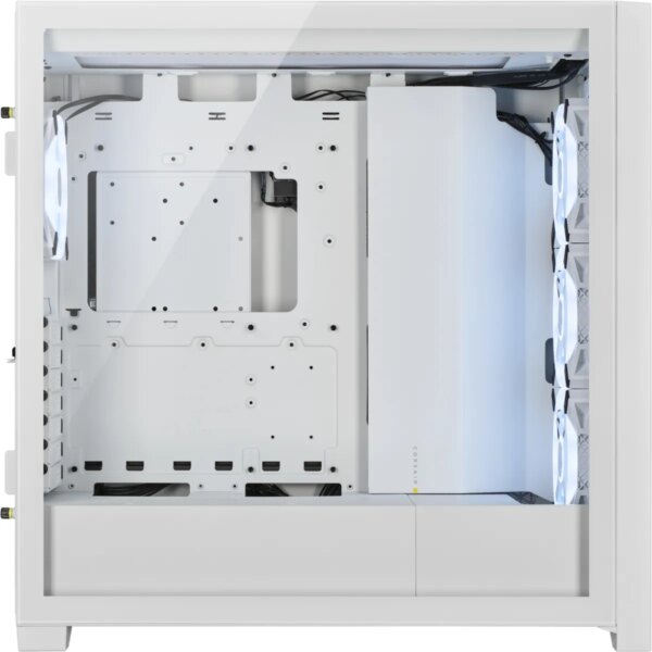 iCUE 5000X RGB QL Edition True White Mid-Tower ATX Case; 2x 3.5'' |  4x 2.5'' Drive Bays; Up to 360mm Radiator compatible.