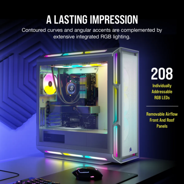 5000T RGB White Tempered Glass Mid-Tower; 2x 3.5'' |  4x 2.5'' Drive Bays; Up to 360mm Radiator compatible; 4x 120mm fan incl - Image 32