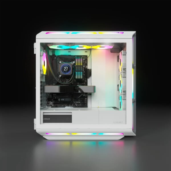 5000T RGB White Tempered Glass Mid-Tower; 2x 3.5'' |  4x 2.5'' Drive Bays; Up to 360mm Radiator compatible; 4x 120mm fan incl - Image 6