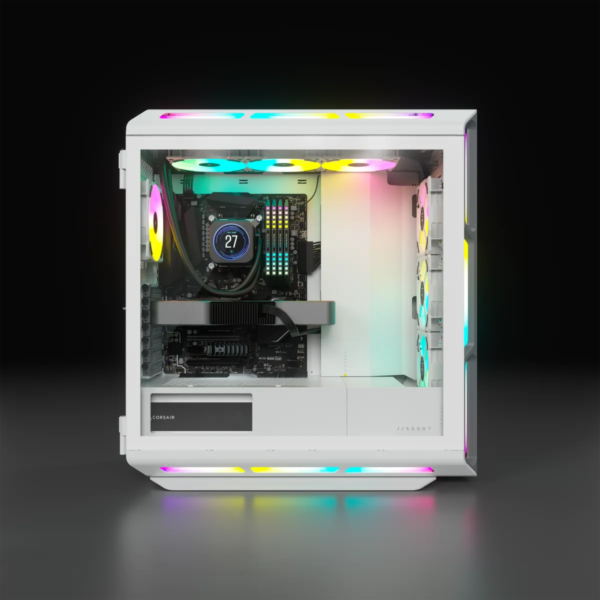 5000T RGB White Tempered Glass Mid-Tower; 2x 3.5'' |  4x 2.5'' Drive Bays; Up to 360mm Radiator compatible; 4x 120mm fan incl - Image 2