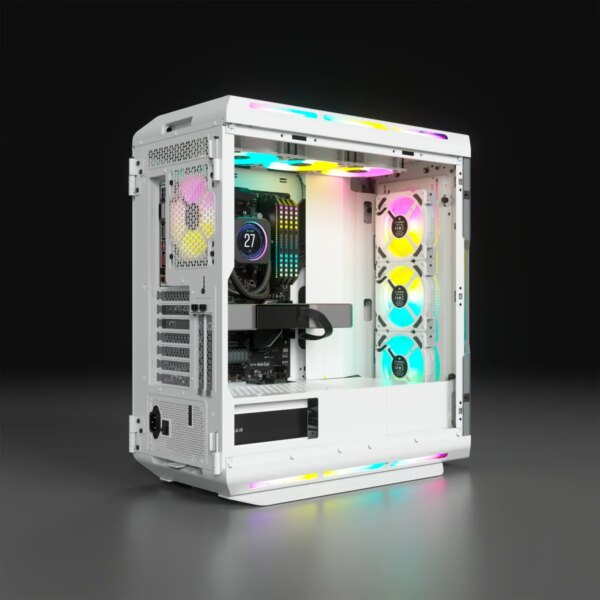 5000T RGB White Tempered Glass Mid-Tower; 2x 3.5'' |  4x 2.5'' Drive Bays; Up to 360mm Radiator compatible; 4x 120mm fan incl - Image 10