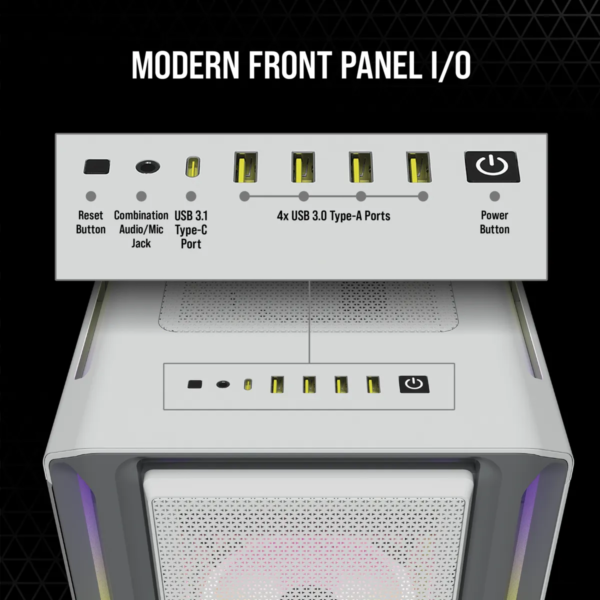 5000T RGB White Tempered Glass Mid-Tower; 2x 3.5'' |  4x 2.5'' Drive Bays; Up to 360mm Radiator compatible; 4x 120mm fan incl - Image 28
