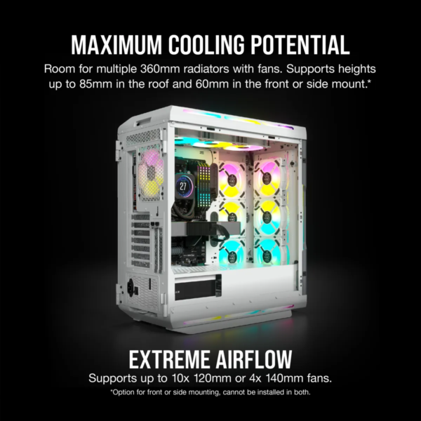 5000T RGB White Tempered Glass Mid-Tower; 2x 3.5'' |  4x 2.5'' Drive Bays; Up to 360mm Radiator compatible; 4x 120mm fan incl - Image 26