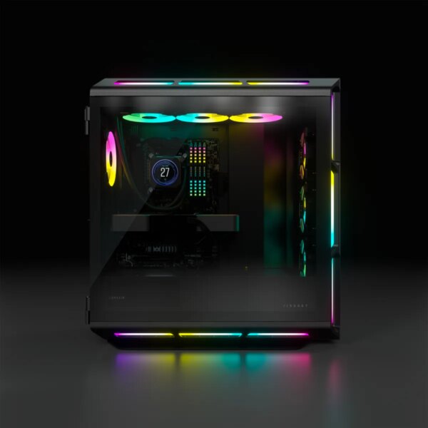 5000T RGB Black Tempered Glass Mid-Tower; 2x 3.5'' |  4x 2.5'' Drive Bays; Up to 360mm Radiator compatible; 4x 120mm fan incl - Image 12