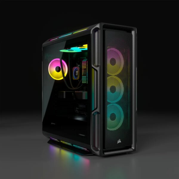 5000T RGB Black Tempered Glass Mid-Tower; 2x 3.5'' |  4x 2.5'' Drive Bays; Up to 360mm Radiator compatible; 4x 120mm fan incl - Image 7