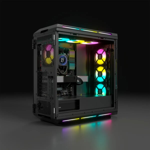 5000T RGB Black Tempered Glass Mid-Tower; 2x 3.5'' |  4x 2.5'' Drive Bays; Up to 360mm Radiator compatible; 4x 120mm fan incl - Image 8