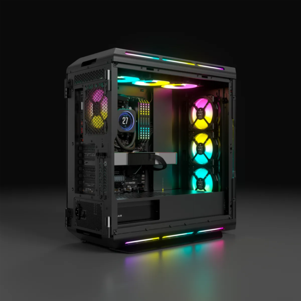 5000T RGB Black Tempered Glass Mid-Tower; 2x 3.5'' |  4x 2.5'' Drive Bays; Up to 360mm Radiator compatible; 4x 120mm fan incl - Image 9